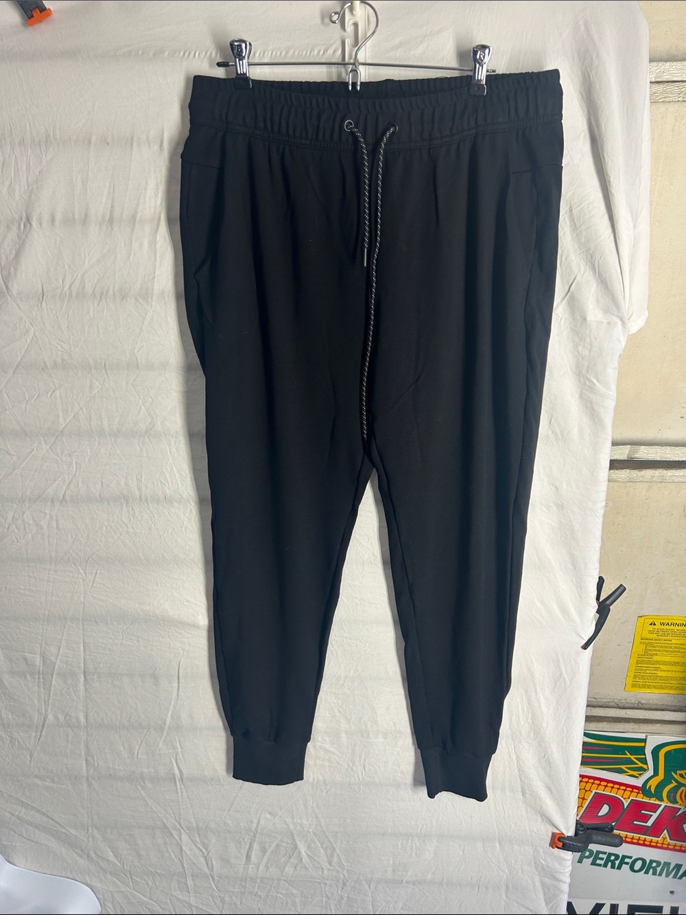 Men's Black Slim-Fit Jogger Sweatpants with Drawstring